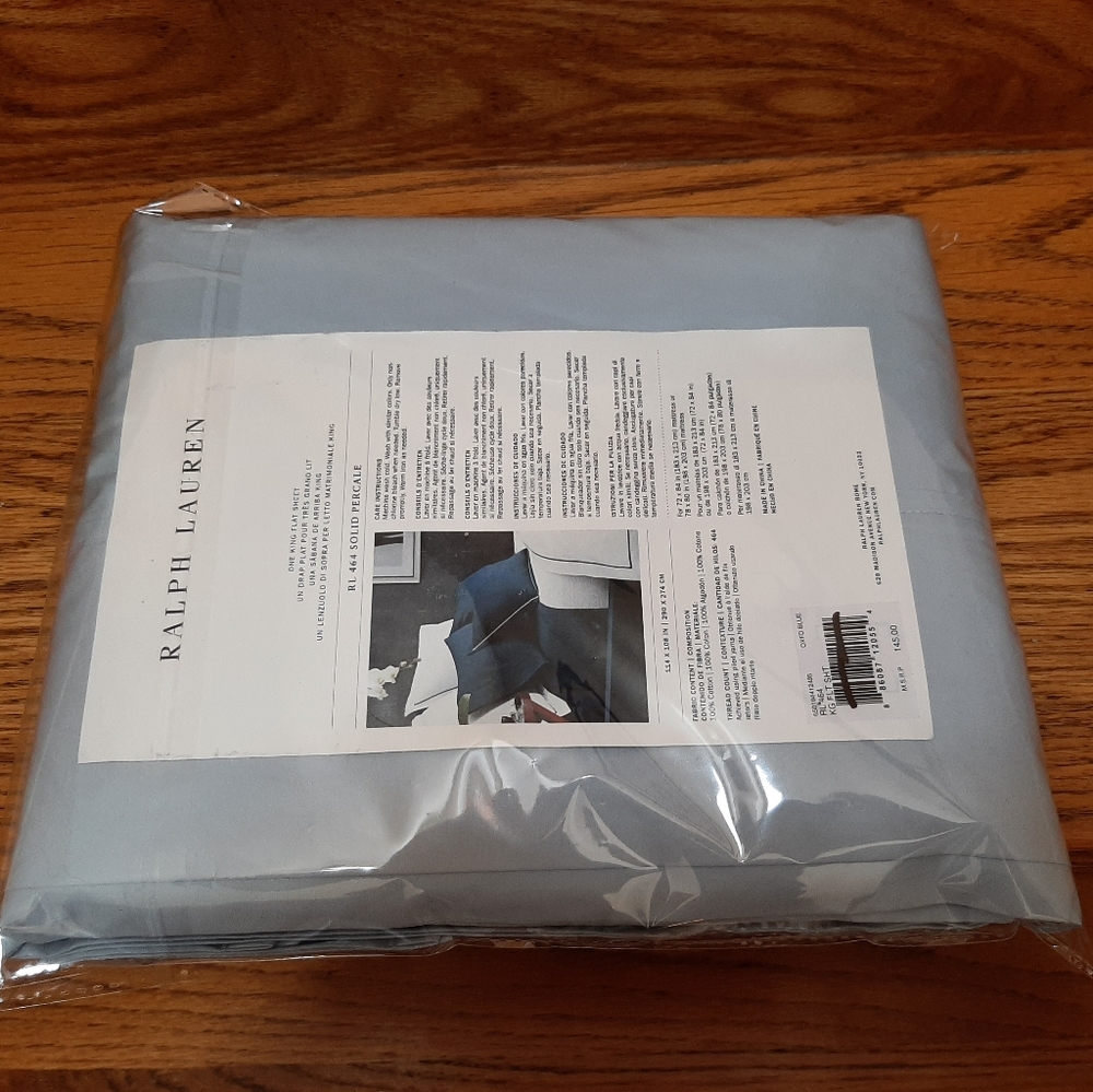 Ralph Lauren RL464 KING Solid Percale Oxford Blue